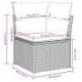 Set sofás de jardín con cojines 13 piezas ratán sintético gris