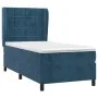 Box spring bed with dark blue velvet mattress 100x200 cm by vidaXL, Beds and slatted bases - Ref: Foro24-3129199, Price: 365,...