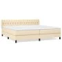 Cama box spring con colchón tela color crema 200x200 cm de vidaXL, Camas y somieres - Ref: Foro24-3129982, Precio: 571,79 €, ...
