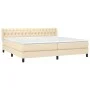Cama box spring con colchón tela color crema 200x200 cm de vidaXL, Camas y somieres - Ref: Foro24-3129982, Precio: 571,79 €, ...