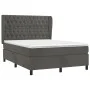 Box spring bed with dark gray velvet mattress 140x200 cm by vidaXL, Beds and slatted bases - Ref: Foro24-3129394, Price: 499,...