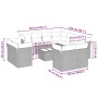 Set de sofás de jardín 12 pzas y cojines ratán sintético gris