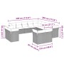 Set sofás de jardín con cojines 13 piezas ratán sintético gris