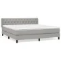Box spring bed with light gray fabric mattress 160x200 cm by vidaXL, Beds and slatted bases - Ref: Foro24-3129961, Price: 518...