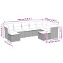 Set muebles jardín 9 pzas y cojines ratán sintético gris claro