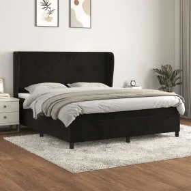 Box spring bed with black velvet mattress 160x200 cm by vidaXL, Beds and slatted bases - Ref: Foro24-3129101, Price: 572,46 €...