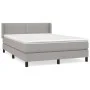 Box spring bed with light gray fabric mattress 140x190 cm by vidaXL, Beds and slatted bases - Ref: Foro24-3129625, Price: 443...