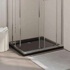 Plato de ducha rectangular negro ABS 80x90 cm