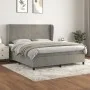 Cama box spring con colchón terciopelo gris claro 160x200 cm de vidaXL, Camas y somieres - Ref: Foro24-3129099, Precio: 517,2...