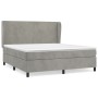 Box spring bed with light gray velvet mattress 160x200 cm by vidaXL, Beds and slatted bases - Ref: Foro24-3129099, Price: 548...
