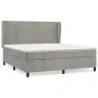 Box spring bed with light gray velvet mattress 160x200 cm by vidaXL, Beds and slatted bases - Ref: Foro24-3129099, Price: 517...