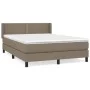 Box spring bed with taupe gray fabric mattress 140x200 cm by vidaXL, Beds and slatted bases - Ref: Foro24-3129637, Price: 432...