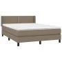 Box spring bed with taupe gray fabric mattress 140x200 cm by vidaXL, Beds and slatted bases - Ref: Foro24-3129637, Price: 432...