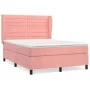 Box spring bed with pink velvet mattress 140x190 cm by vidaXL, Beds and slatted bases - Ref: Foro24-3129272, Price: 511,47 €,...