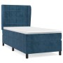 Box spring bed with dark blue velvet mattress 90x200 cm by vidaXL, Beds and slatted bases - Ref: Foro24-3129193, Price: 384,4...