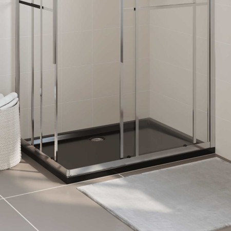 Plato de ducha rectangular negro ABS 80x120 cm
