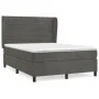 Box spring bed with dark gray velvet mattress 140x190 cm by vidaXL, Beds and slatted bases - Ref: Foro24-3129268, Price: 496,...