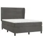 Box spring bed with dark gray velvet mattress 140x190 cm by vidaXL, Beds and slatted bases - Ref: Foro24-3129268, Price: 496,...