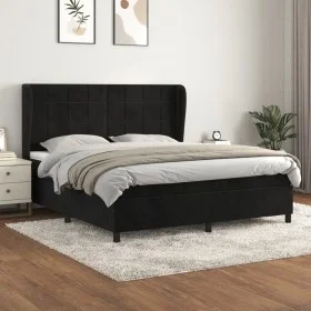 Boxspringbett mit schwarzer Samtmatratze 180x200 cm von vidaXL, Betten und Lattenroste - Ref: Foro24-3129227, Preis: 607,23 €...