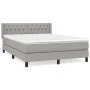Box spring bed with light gray fabric mattress 140x190 cm by vidaXL, Beds and slatted bases - Ref: Foro24-3129945, Price: 452...