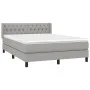 Box spring bed with light gray fabric mattress 140x190 cm by vidaXL, Beds and slatted bases - Ref: Foro24-3129945, Price: 452...