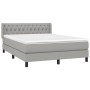 Cama box spring con colchón tela gris claro 140x190 cm de vidaXL, Camas y somieres - Ref: Foro24-3129945, Precio: 461,95 €, D...