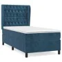 Cama box spring con colchón terciopelo azul oscuro 90x200 cm de vidaXL, Camas y somieres - Ref: Foro24-3129373, Precio: 391,6...