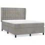 Box spring bed with light gray velvet mattress 140x190 cm by vidaXL, Beds and slatted bases - Ref: Foro24-3129447, Price: 574...