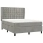 Box spring bed with light gray velvet mattress 140x190 cm by vidaXL, Beds and slatted bases - Ref: Foro24-3129447, Price: 574...