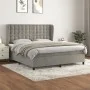 Box spring bed with light gray velvet mattress 160x200 cm by vidaXL, Beds and slatted bases - Ref: Foro24-3129459, Price: 544...
