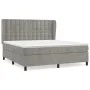 Box spring bed with light gray velvet mattress 160x200 cm by vidaXL, Beds and slatted bases - Ref: Foro24-3129459, Price: 544...