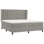 Box spring bed with light gray velvet mattress 160x200 cm by vidaXL, Beds and slatted bases - Ref: Foro24-3129459, Price: 544...