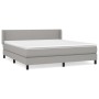 Cama box spring con colchón tela gris claro 160x200 cm de vidaXL, Camas y somieres - Ref: Foro24-3129561, Precio: 504,72 €, D...