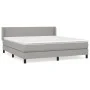 Box spring bed with light gray fabric mattress 180x200 cm by vidaXL, Beds and slatted bases - Ref: Foro24-3129569, Price: 549...