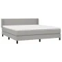 Box spring bed with light gray fabric mattress 180x200 cm by vidaXL, Beds and slatted bases - Ref: Foro24-3129569, Price: 549...