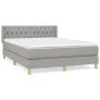 Box spring bed with light gray fabric mattress 140x200 cm by vidaXL, Beds and slatted bases - Ref: Foro24-3130513, Price: 414...