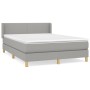 Cama box spring con colchón tela gris claro 140x200 cm de vidaXL, Camas y somieres - Ref: Foro24-3130113, Precio: 428,52 €, D...