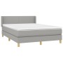 Cama box spring con colchón tela gris claro 140x200 cm de vidaXL, Camas y somieres - Ref: Foro24-3130113, Precio: 428,52 €, D...