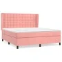 Box spring bed with pink velvet mattress 160x200 cm by vidaXL, Beds and slatted bases - Ref: Foro24-3129464, Price: 555,61 €,...