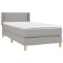 Cama box spring con colchón tela gris claro 100x200 cm