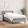 Box spring bed with light gray fabric mattress 90x200 cm by vidaXL, Beds and slatted bases - Ref: Foro24-3129921, Price: 320,...