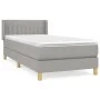 Box spring bed with light gray fabric mattress 100x200 cm by vidaXL, Beds and slatted bases - Ref: Foro24-3130409, Price: 318...