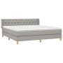 Box spring bed with light gray fabric mattress 160x200 cm by vidaXL, Beds and slatted bases - Ref: Foro24-3130521, Price: 523...