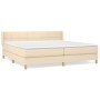 Box spring bed with cream fabric mattress 200x200 cm by vidaXL, Beds and slatted bases - Ref: Foro24-3130302, Price: 538,23 €...