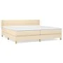 Box spring bed with cream fabric mattress 200x200 cm by vidaXL, Beds and slatted bases - Ref: Foro24-3130302, Price: 547,31 €...