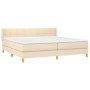 Box spring bed with cream fabric mattress 200x200 cm by vidaXL, Beds and slatted bases - Ref: Foro24-3130302, Price: 538,23 €...
