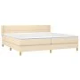 Box spring bed with cream fabric mattress 200x200 cm by vidaXL, Beds and slatted bases - Ref: Foro24-3130302, Price: 547,31 €...