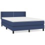 Box spring bed with blue fabric mattress 140x200 cm by vidaXL, Beds and slatted bases - Ref: Foro24-3129639, Price: 434,47 €,...