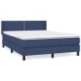Box spring bed with blue fabric mattress 140x200 cm by vidaXL, Beds and slatted bases - Ref: Foro24-3129639, Price: 426,10 €,...