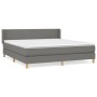 Box spring bed with dark gray fabric mattress 160x200 cm by vidaXL, Beds and slatted bases - Ref: Foro24-3130122, Price: 517,...